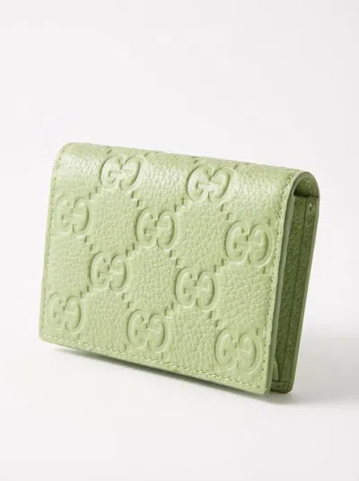 Gucci Gg Emblem Mini Wallet In Green