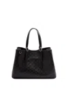 Gucci Gg Emblem Large Black Shopping Bag In Black