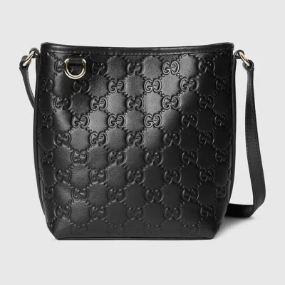 Gucci Gg Emblem Nano Bucket Bag In Black