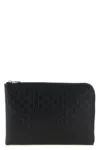 Gucci Leather Gg Emblem Clutch Rectangular Shape In Brown