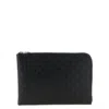 Gucci Leather Gg Emblem Clutch Rectangular Shape In Black