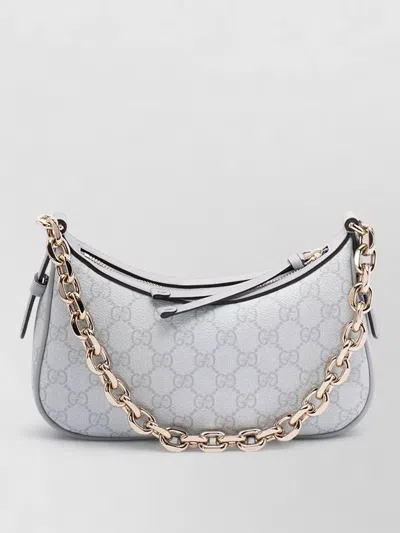 Gucci Gg Emblem Shoulder Bag Chain Strap In Gray