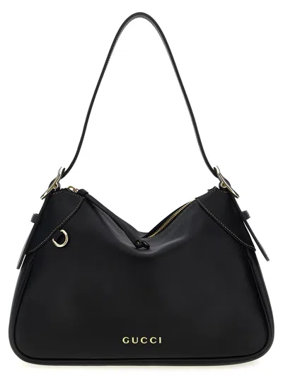 Gucci Gg Emblem Shoulder Bags Black In Neutral