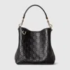 Gucci Gg Emblem Small Leather Bucket Bag