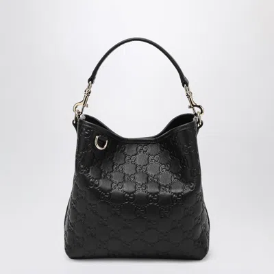 Gucci Gg Emblem Small Bucket Bag In Black