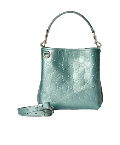 Gucci Gg Emblem Small Bucket Bag In Pattern