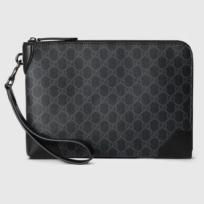 Gucci Gg Emblem Small Business Case In Black
