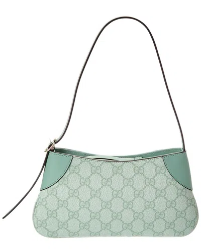 Gucci Gg Emblem Small Coated Fabric & Leather Hobo Bag