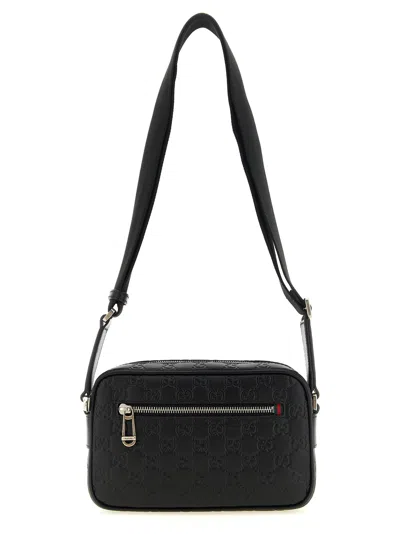 Gucci Gg Emblem Crossbody Bag In Black