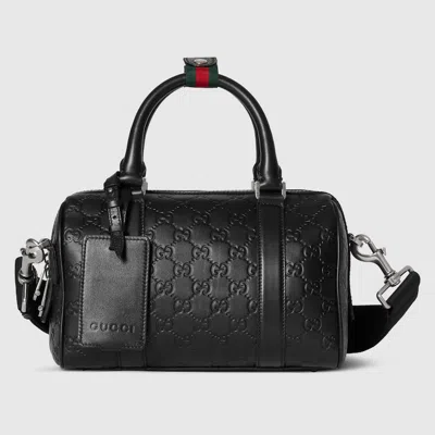 Gucci Gg Emblem Small Duffle Bag In Black