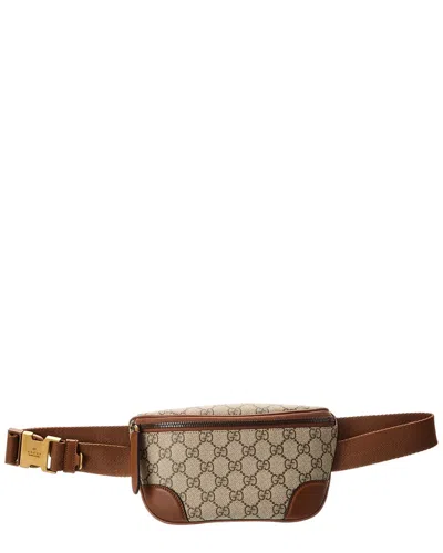 Gucci Gg Emblem Small Gg Supreme Canvas & Leather Belt Bag In Brown