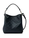 Gucci Gg Emblem Small Leather Bucket Bag In Black