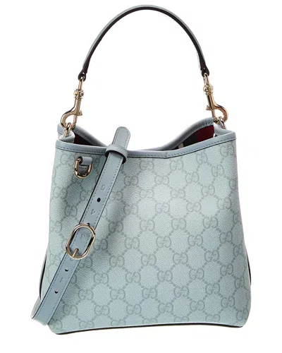 Gucci Gg Emblem Small Leather Bucket Bag In Yellow