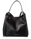 Gucci Gg Emblem Leather Bucket Bag With Frontal Logo