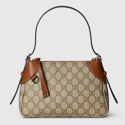Gucci Gg Emblem Small Shoulder Bag In Beige
