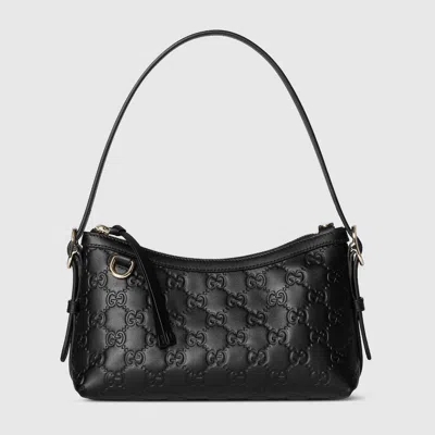 Gucci Gg Emblem Small Shoulder Bag In Black