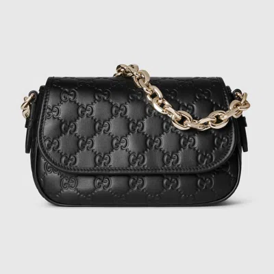 Gucci Gg Emblem Small Shoulder Bag In Black