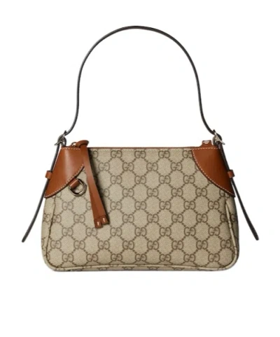 Gucci Gg Emblem Small Shoulder Bag In Neutral