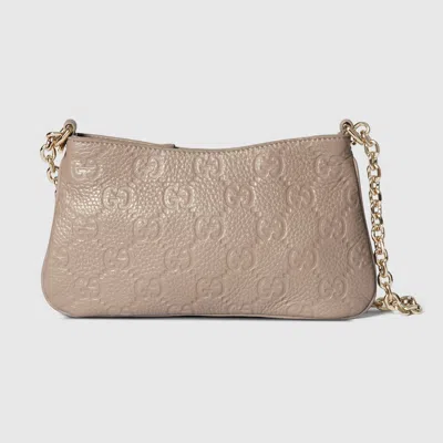 Gucci Gg Emblem Super Mini Bag In Neutral