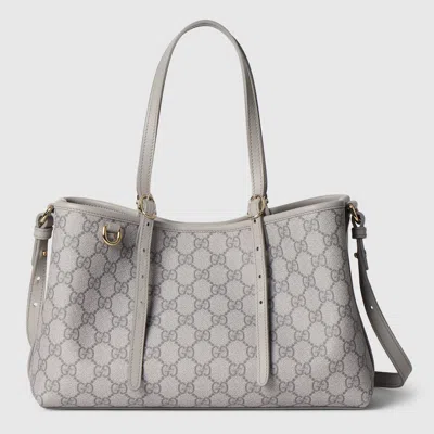 Gucci Gg Emblem Small Tote Bag In Gray
