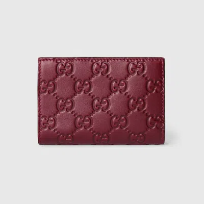 Gucci Gg Emblem Small Wallet In Burgundy