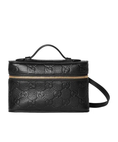 Gucci Gg Emblem Super Mini Bag In Black