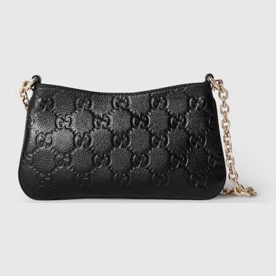 Gucci Gg Emblem Super Mini Bag In Black