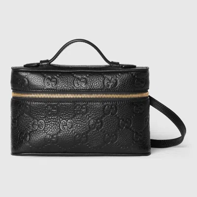 Gucci Gg Emblem Super Mini Bag In Black