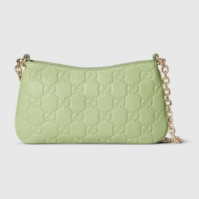 Gucci Gg Emblem Super Mini Bag In Green