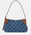 Gucci Schultertasche Gg Emblem Super Mini Aus Denim In Blau
