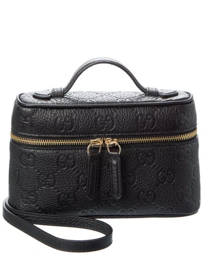 Gucci Gg Emblem Super Mini Leather Bag In Pattern