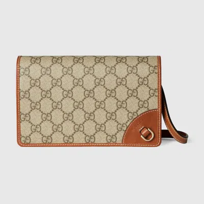 Gucci Gg Emblem Super Mini Shoulder Bag In Beige