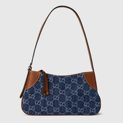 Gucci Gg Emblem Super Mini Shoulder Bag In Blue