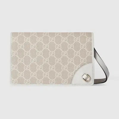 Gucci Gg Emblem Super Mini Shoulder Bag In White