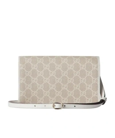 Gucci Gg Emblem Super Mini Shoulder Bag In White