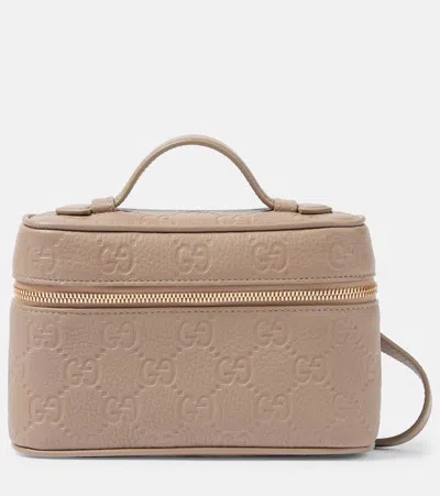 Gucci Gg Emblem Super Mini Vanity Bag In Rocky/rocky