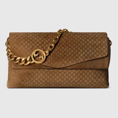 Gucci Gg Emblem Tote Bag In Brown