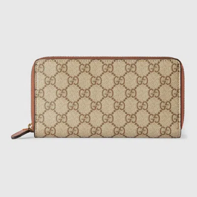 Gucci GG Logo Beige Zip Around Wallet
