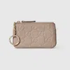 Gucci Gg Emblem Zip Key Case In Neutral