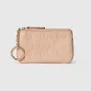 Gucci Gg Emblem Zip Key Case In Pink