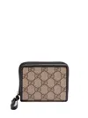 Gucci Women Gg Emblem Zipped Wallet In Brown