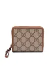 Gucci Women Gg Emblem Zipped Wallet In Brown