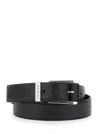 Gucci Gg Debossed Leather Belt In Black