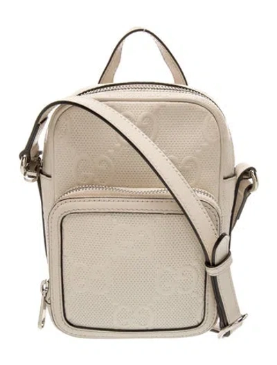 Pre-owned Gucci Gg Embossed Backpack Mini In Neutral