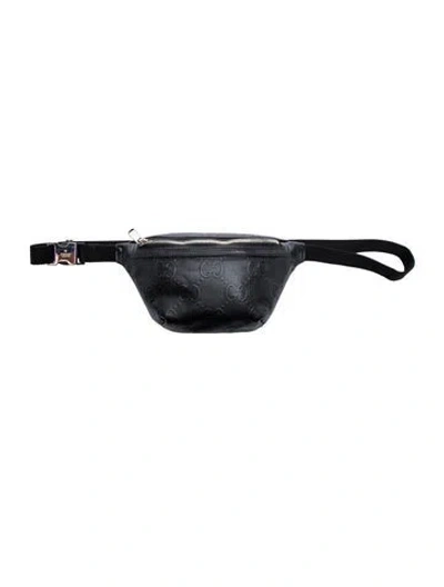 Pre-owned Gucci Gg Embossed Belt Bag In Black