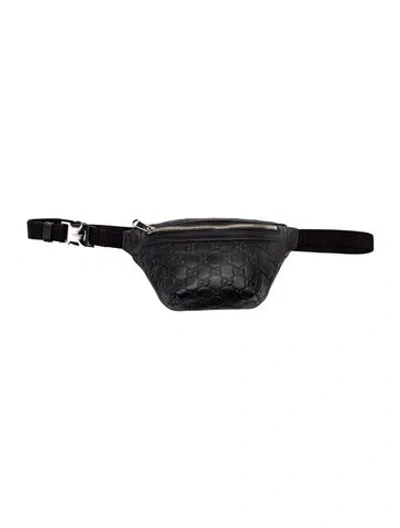 Pre-owned Gucci Gg Embossed Belt Bag Mini In Black