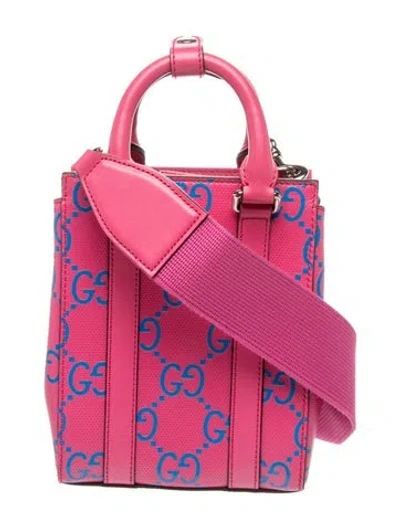 Pre-owned Gucci Gg Embossed Gg Tote Mini In Pink