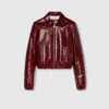 Gucci Naplack Leather Bomber Jacket
