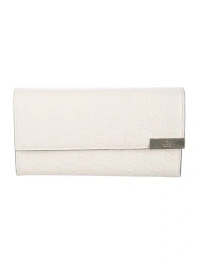 Pre-owned Gucci Gg Embossed Leather Continental Wallet In Neutral
