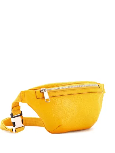 Pre-owned Gucci Gg Embossed Perforated Leather Small Belt Bag In Orange